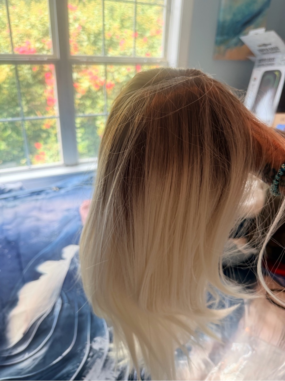 Blonde Ombre Synthetic Hairpiece - Natural Root to Light Blonde